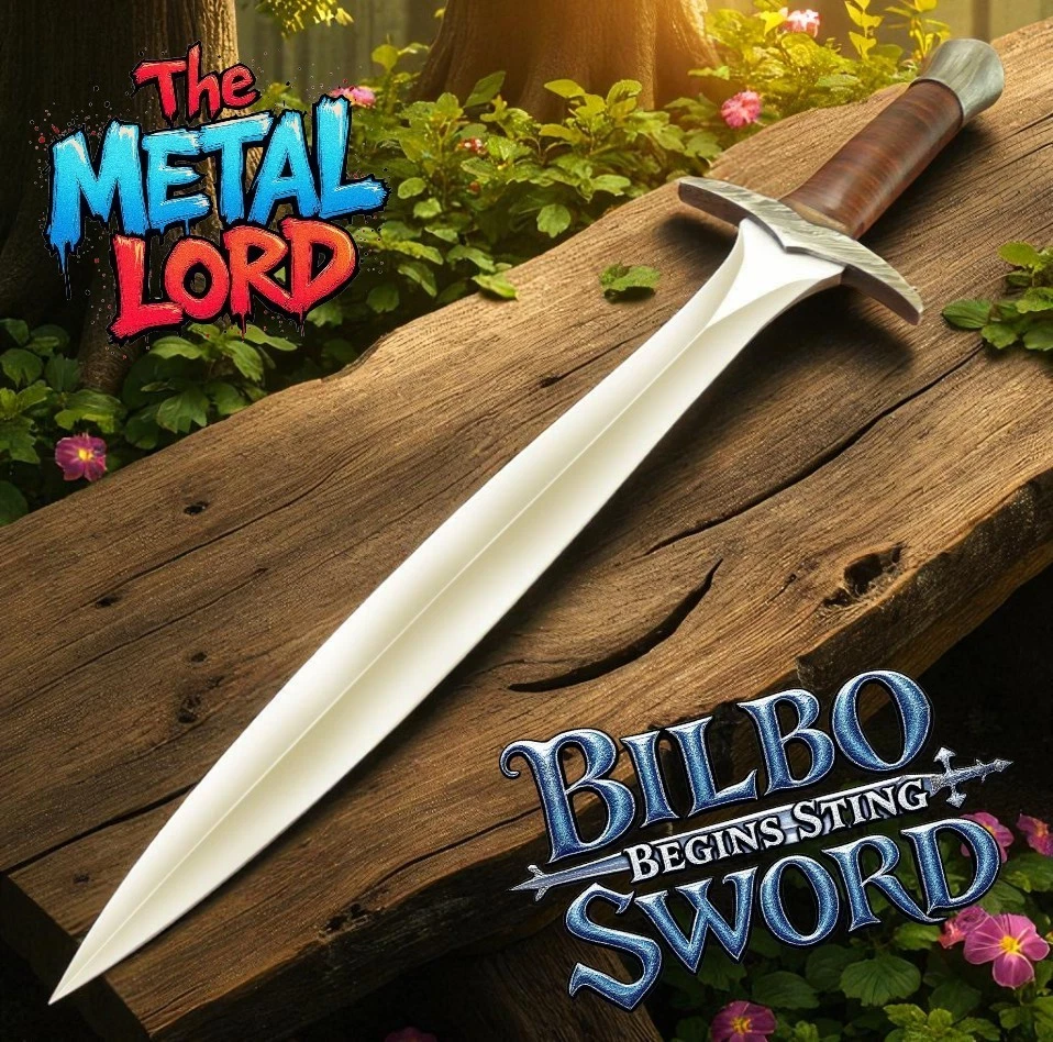 Handmade Bilbo Begins Sting Sword - Antique Frodo Sword, Stacked Leather Handle