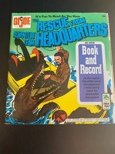 GI Joe 1964 1973 RESCUE FROM AT HEADQUARTERS Peter Pan Book & Record Set 45 rpm