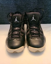 Nike Air Jordan 6 Rings Shoes Size 5.5y Black/Matte Silver/White 323419-021