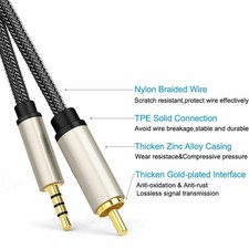 1X Digital Coaxial Audio Video Cable Stereo SPDIF To 3.5mm Male For HDTV