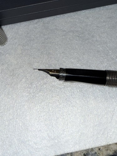 Vintage PARKER 75 Sterling Silver Cisele Fountain Pen Flat Top USA 1964-1970 - Picture 8 of 24