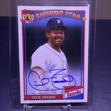 2021 Archives 1991 Topps Bazooka Shining Stars Cecil Fielder #91BZA-CF Auto