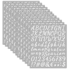 12 Sheets Vinyl Letters Numbers Stickers Kit,1008 Pcs 1 Inch Self White