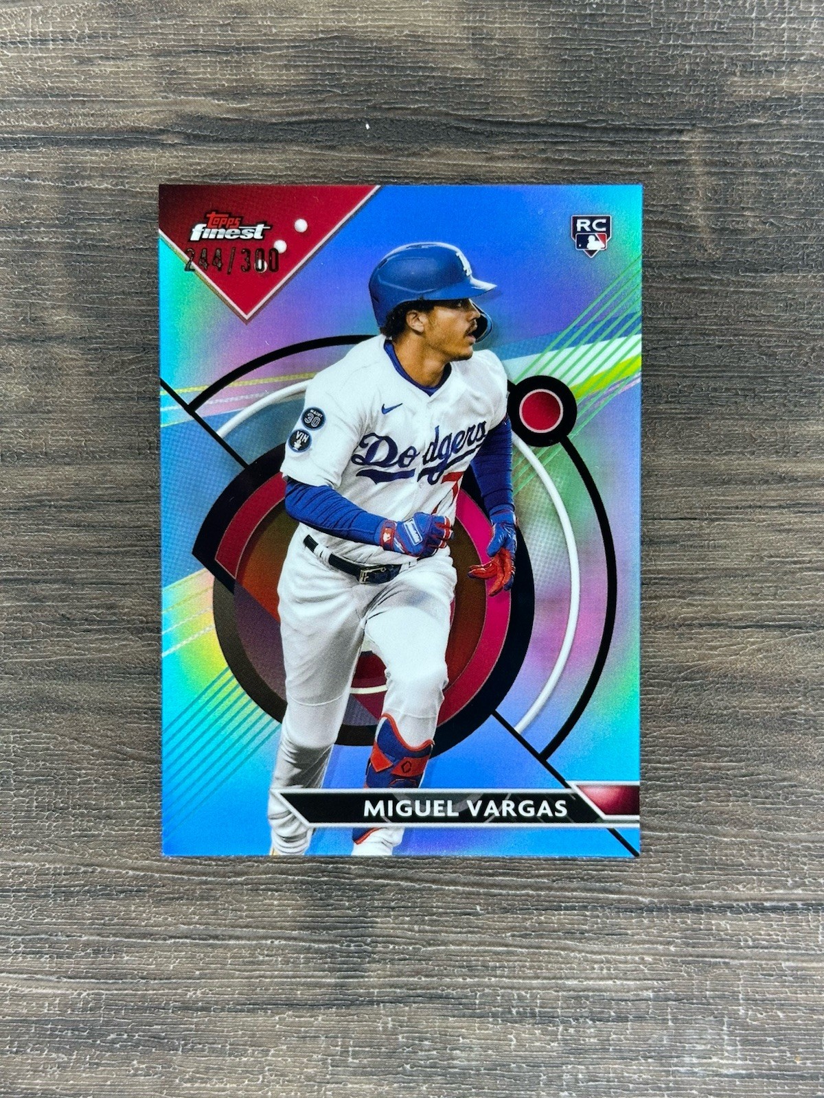 MIGUEL VARGAS 2023 TOPPS FINEST ROOKIE SKY BLUE REFRACTOR RC /300