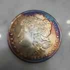 1885 O Morgan Dollar - Unc - Beautiful Monster Toned Rainbow Toning