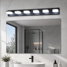 38 Inch LED Vanity Light 6 Lights Bathroom Mirror Wall Lamp Black Sconce Fixture