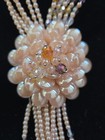 Joan Rivers Vintage Starlet Statement Necklace Peach Multi Strand Beads & Flower — photo 3
