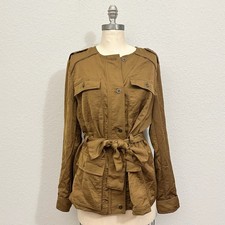 Chaqueta HEI HEI ANTHROPOLOGIE Mujer Talla L Marrón Castaño Corbata Cintura Abrigo Safari