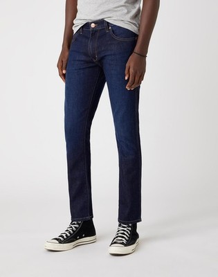Wrangler TEXAS SLIM Herren Slim Fit Jeans Dunkelblau Komfort Stretch Denim