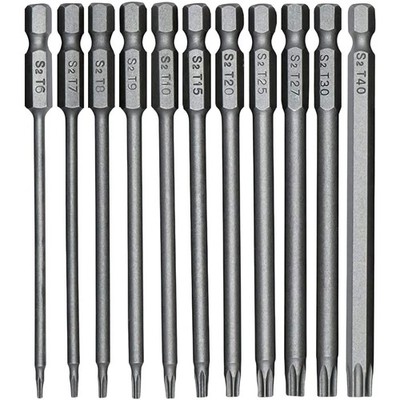 Torx Schraubendreher Set 11-tlg, 100mm, Magnetisch, T6-T40, Sechskant, Legier...