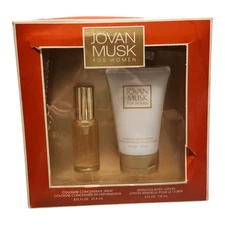 Jovan Musk For Women Gift Set, Cologne (.875 Fl Oz) & Body Lotion (4 Fl Oz) NOS