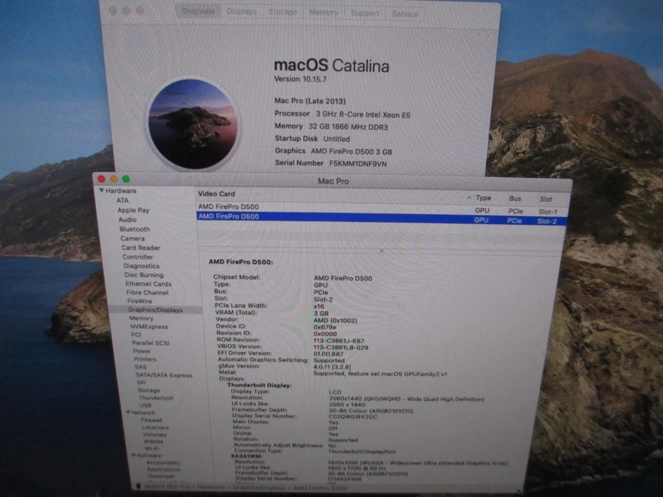  Apple Mac Pro 6.1 A1481 2013 3GHz Xeon 6-Core D500 3GB - 32GB RAM 256GB SSD - Image 4 of 4