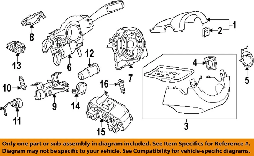 Used Ignition Switch fits: 2013 Volkswagen Tiguan conventional ignition Grade A - Imagem 3 de 4