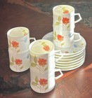 6 sets Mikasa Just Flowers A4-182 Flat Cups & Saucers MINT! — photo 6