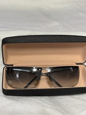 Rare Vintage BLUE Gucci GG 2653 STRASS Rimless Sunglasses Made In Italy MINT