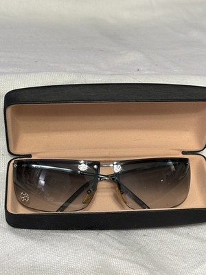 Rare Vintage BLUE Gucci GG 2653 STRASS Rimless Sunglasses Made In