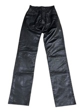 WILSON LEATHER Y2K PELLE STUDIO MID RISE STRAIGHT LEG LEATHER BLACK PANTS SIZE 4