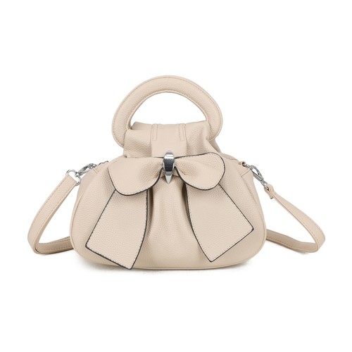 Women's Large Bow Shoulder Handbag Top Handel Zip Closure Evening Ladies Bag New - Afbeelding 14 van 20