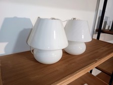 Abat jour lampade fungo in vetro Murano, bianco vintage a spirale. N 2 pezzi