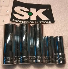 38 Drive Deep Mm S-k 5pc Socket Set Usa 