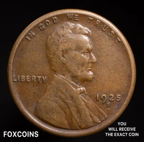 1925-S Lincoln Cent ~ VF / EF Condition ~ FREE SHIPPING!