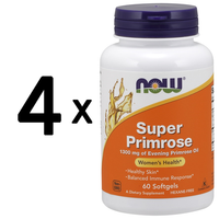 4 X Now Foods Super Primrose, 1300Mg - 60 Softgels (270,62 Eur/Kg)