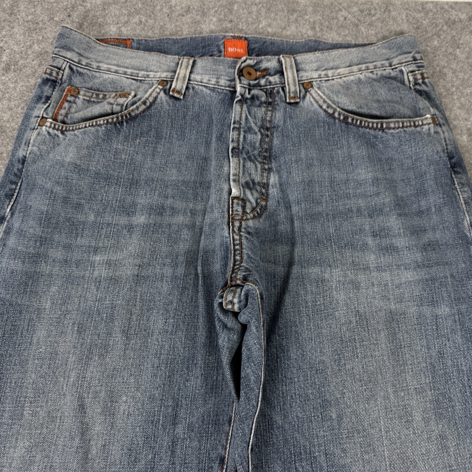 Hugo Boss Jeans Mens W34 L34 Blue HB1 Regular Fit Straight Leg Button Fly Denim thumbnail 2