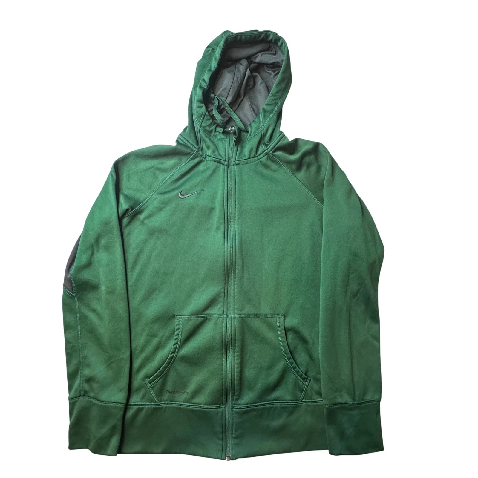 Nike Hoodie Mens L Green Therma-FIT Full Zip Sweatshirt 621952-361 Performance