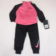Nike 2 Piece Track Suit Toddler Girls Size 18 Months 18m Pink Outfit Jacket Pant