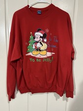 Vintage Disney Mickey Mouse Christmas Crewneck Pullover Sweatshirt XL