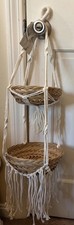 Wicker 2 Basket Hanging Decor White Rope Boho Storage 30  