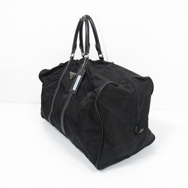 anb PRADA Boston Bag Travel Bag Black Nylon Leather Simple Made in Italy 837219 thumbnail 2