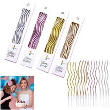 24 Stück Gebogene Geburtstag Kerzen Spiral Kerzen für Kuchen Cupcakes Hochzeit