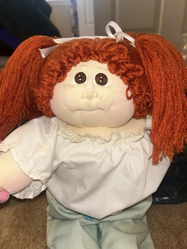 Vintage Cabbage Patch Kids Doll Xavier Roberts Signed Soft Sculpture Red Hair