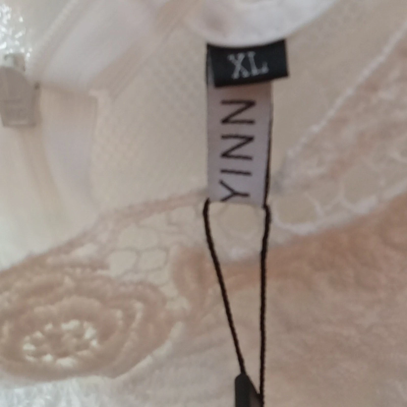 OFF WHITE Abito donna Fancy Inn nuovo con etichetta pizzo floreale bianco sporco trasparente manica lunga XS. FESTA