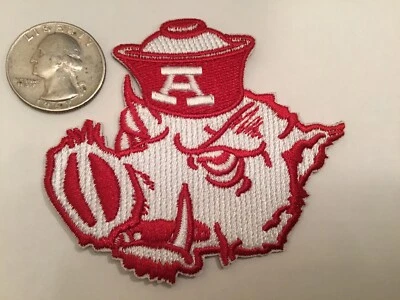 Arkansas Razorbacks vintage IRON ON PATCH 3" x 2.5” Hogs