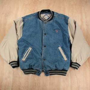 90s colorblock denim jacket