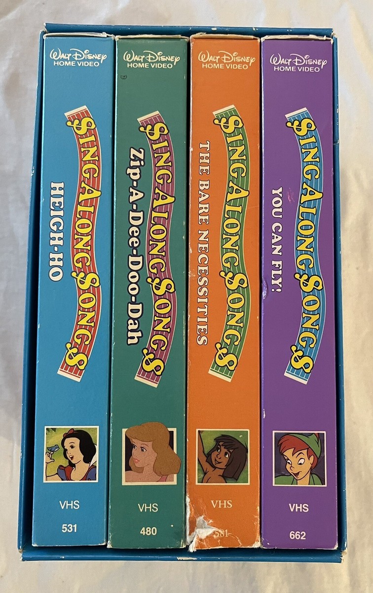 Vtg Disney Classic VHS Set Of 4 Sing A Long Songs 1988 HTF