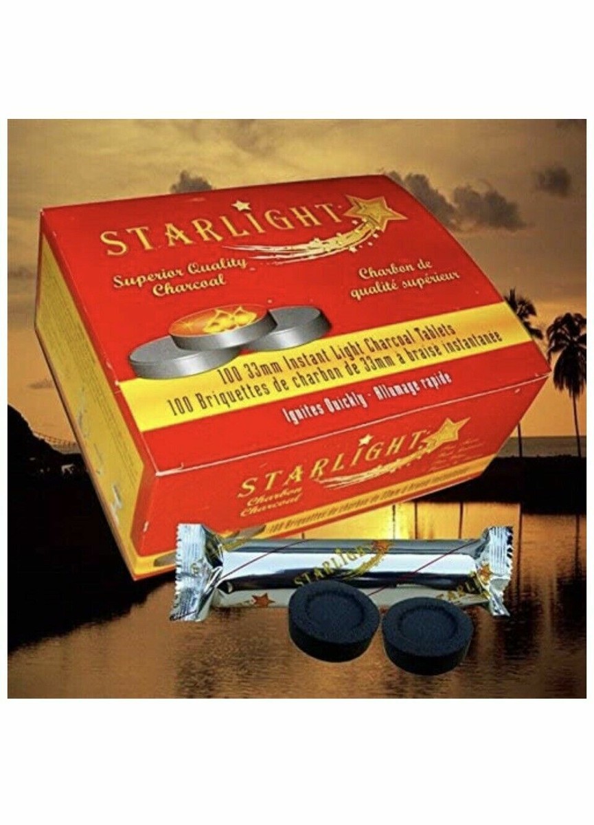 Starlight St-33 mm 10pk Charcoal Tablets 100 Pieces Hookah Incense