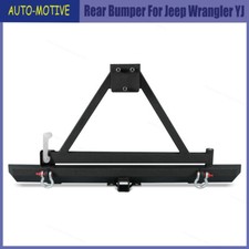 Fits Jeep Wrangler Yj 87-06 Tj 2-dr Rear Bumper Wtire Carrier D-ring Black