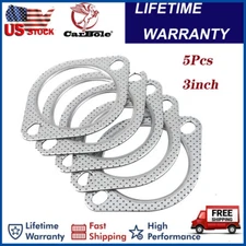 3 inch Car 2 Bolt High Temp Exhaust Gasket Flange Cylinder Head Gasket Kit 5PCS