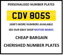 CDV 805S CDV BOSS REGISTRATION NUMBER COMPNY BOSS CDV 805S NUMBER PLATE CDV 805S