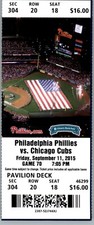 Chicago Cubs vs Philadelphia Phillies 9/11/2016 Ticket Citizens Bank Park 