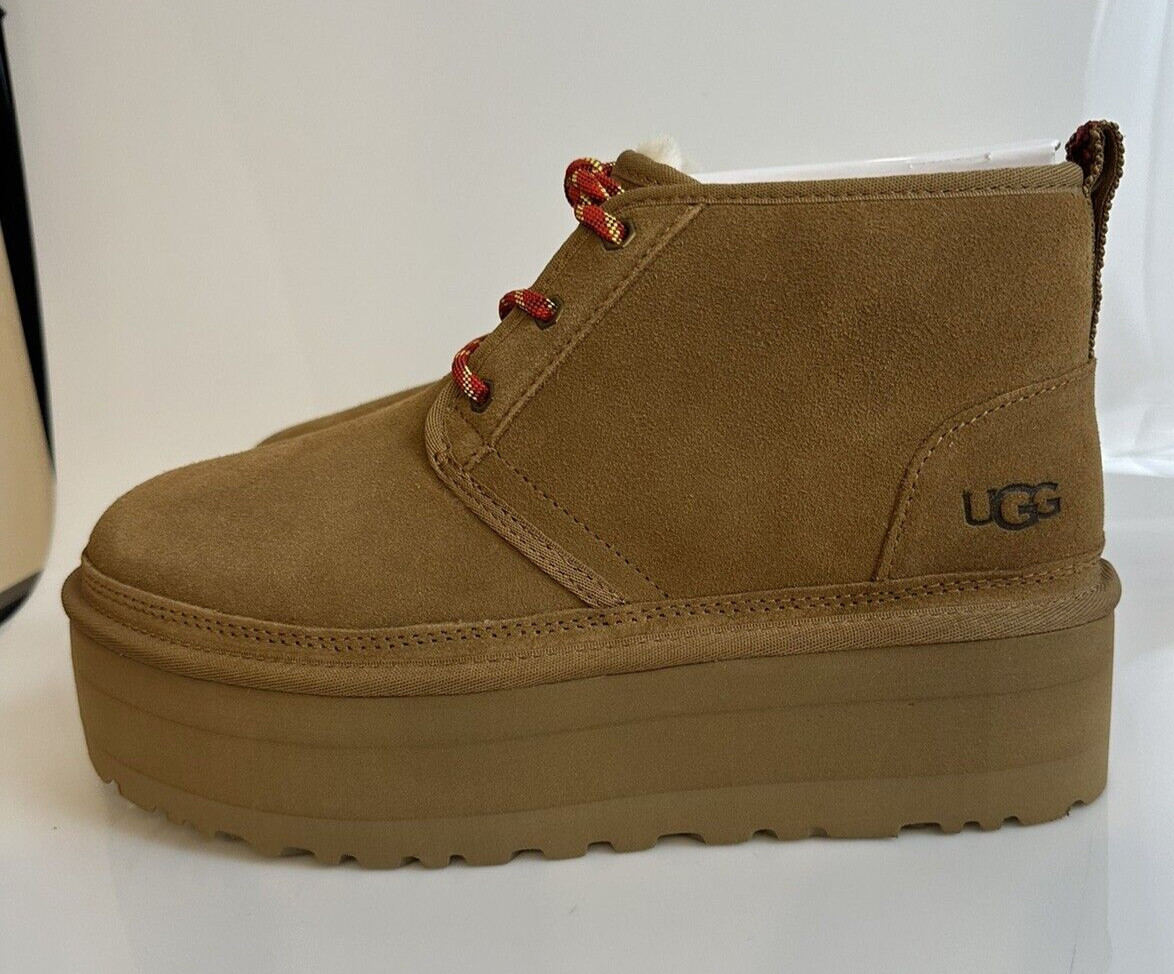 UGG Women's Neumel Heritage Platform Boots US 10 Lace-Up Chukka Chestnut NIB image 5