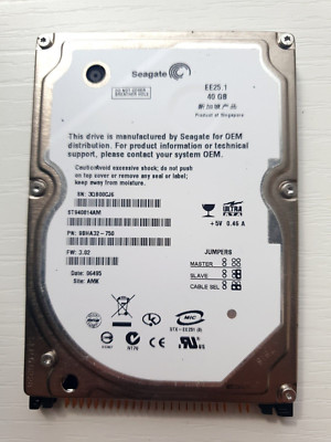 Seagate ST940814AM 40GB 2,5'' Laptop IDE ATA PATA Festplatte PN: 9BHA32-750