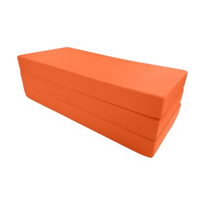 Orange Queen Trifold Foam Bed, Shikibuton, Portable Ottoman Mattress 6 x 60 x 80
