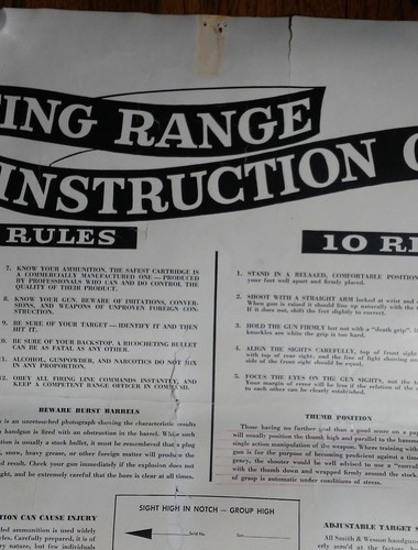 Vintage Smith & Wesson Shooting Range Instruction Chart Poster 37.75" x 23" - Picture 6 of 13