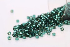 Miyuki Delicas 11/0 Inside Dyed Pine Green Seed Beads DB-607