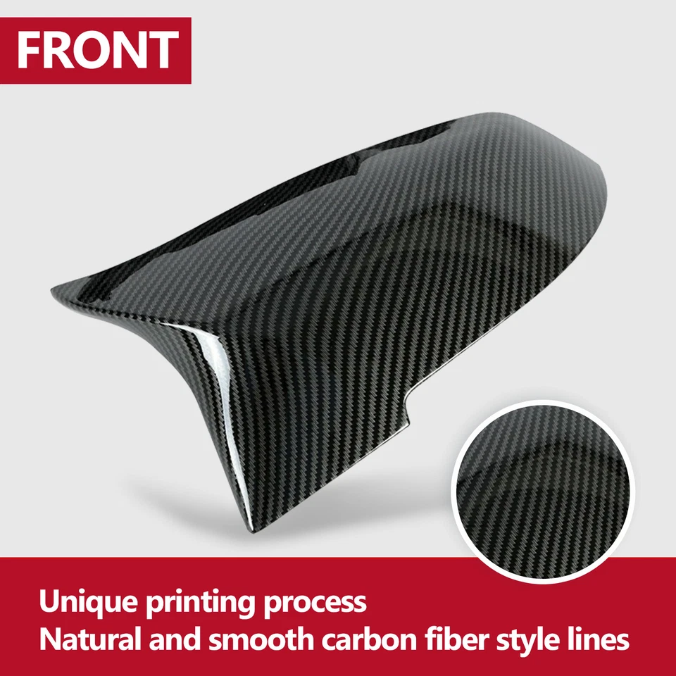 Carbon Fiber Style Side Mirror Cover Caps for BMW 3 Series M3 F20 F30 F31 320i — 第 4/4 张图片