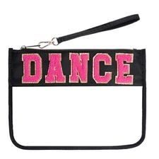 Chenille Letter Clear Makeup Bag Multi-Purpose Pouch for Travel Gym Dance